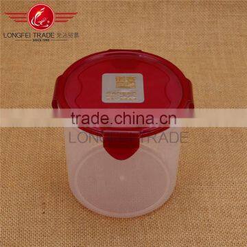 OEM Household 4pcs Cylindrical Plastic Preservation Box / Food Storage Box With Lid photo-3