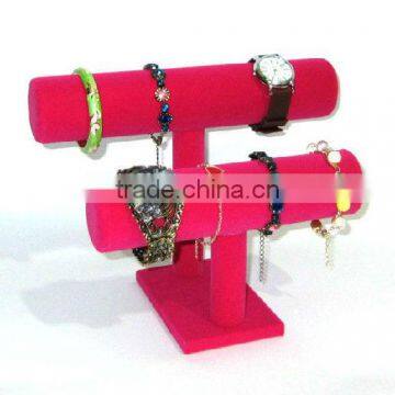 Double Velvet Bracelet Jewelry Display Stand