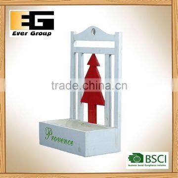 Wood Hanging Flower Basket With Silk Screen for Garden Planter photo-3