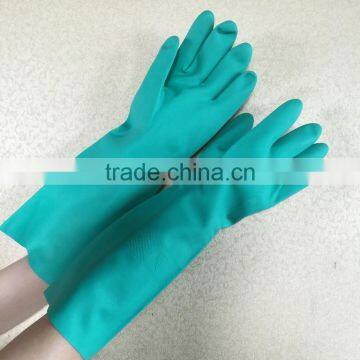 NMSAFETY green nitrile coated hand chemical gloves long 35cm 14''