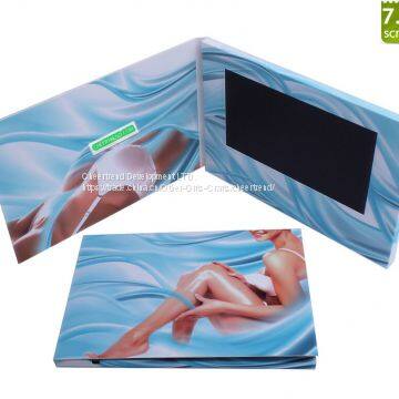 2017 Hot Sexy Advertising 7 inch lcd video brochure / video greeting card / video book with 256jMb memory