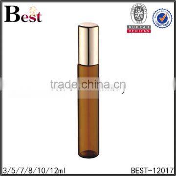 Cosmetic Packaging Cost Price Amber Roll on Perfume Bottle Glass 3ml Gold Aluminum Cover Bottle Glass Bulk Buy From China photo-5