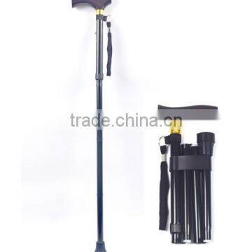 Walking Stick Hiking Walking Trekking Trail Ultralight 4-section Adjustable Canes Aluminum Alloy Folding Cane Walking Sticks photo-2