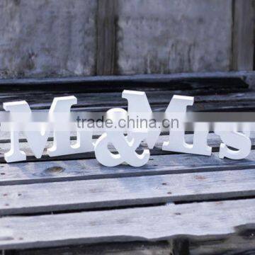 Cheap Mr & Mrs Wedding Reception Solid Wooden Letters Table Top Centrepiece Decoration