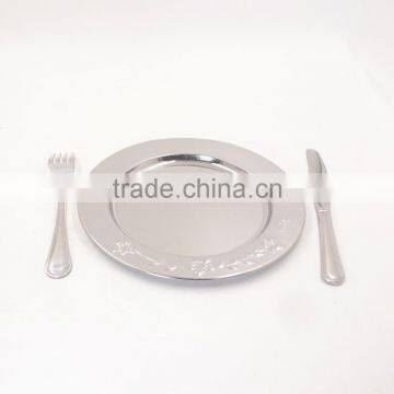China Supply 32/36/40cm Stainless Steel Charger Plate for Wedding photo-3