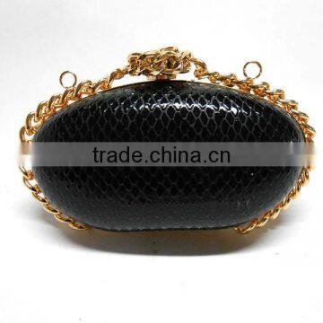 Black shell clutch bag