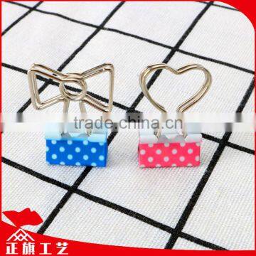 25mm colorful promotional gift sweet heart shape binder clip in tin box