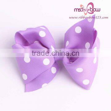 White Polka Dots Red Grosgrain Ribbon Hair Bows photo-4