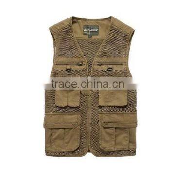2017 New Arrival Plus Size Male Outdoor Casual Multi-pocket Film Vest Fishing Mesh Vest Jacket L-4XL