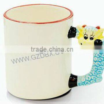 Ceramic sublimation printing animal handle mugs/cups