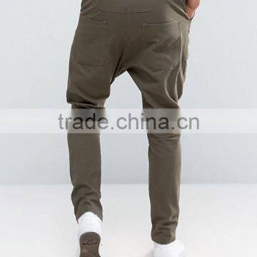 High Quality Custom Guangzhou Manufacturer OEM Drop Crotch Button Fly 100% Cotton Twill Breathable Khaki Men's Casual Pants photo-2