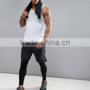 High Quality New Design Custom Grey White Color Gym Wear Comfortable 100% Polyester Micromesh Fashion Men's Sport Dry Fit Vest photo-4