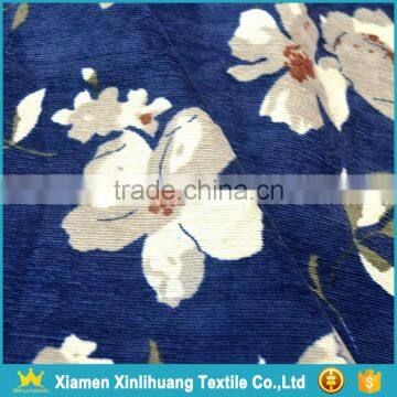 Custom 28 Wale Flower Printed Stretch Corduroy Fabric for Girl Dress photo-3