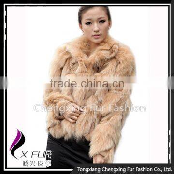 CX-G-A-260 Women Fashion Fox Fur Collar Fox Fur Real Fur Winter Jacket photo-3