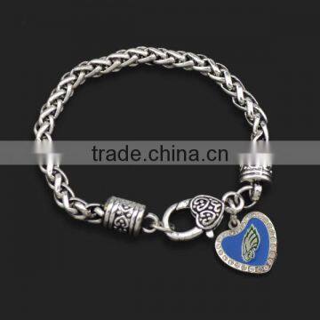 European Style Twist Bracelet Fire Girl Heart Charms Bracelet Unique Design Alloy Charm Chain Bracelet photo-2