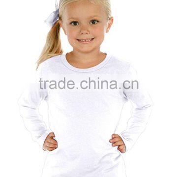 100% Cotton Pink t Shirts 120gsm Wholesale Toddlers Crew Neck Long Sleeve Tshirt Kids Clothing OEM photo-4