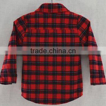 Cheap Wholesale Online Kids Boys Fashion Plaid Check Shirts With Chest Pocket photo-3
