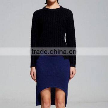 sexy design asymetricall ladies wrap knit skirt