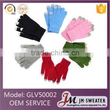 New Design Plain Color Unisex Touch Screen Cotton Knitting Gloves