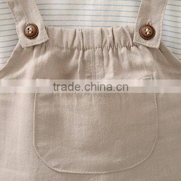 Kids Clothes Flutter Shirt Match Suspender Shorts Fashion Child Girl Dress photo-4