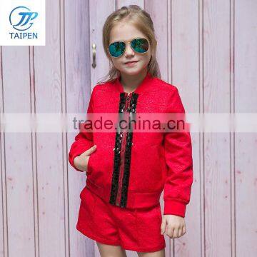 New Arrival Tinta Roriz Long Sleeve Spring Kids Children's Jackets With Sequin In Front