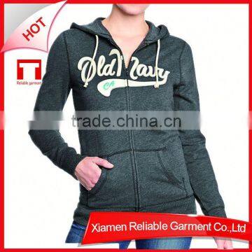 Women's zipper cheap plain grey hoodies