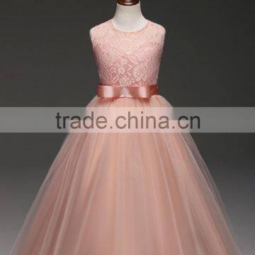 Children Girl Sleeveless Dress Embroidered Princess Lace Wedding Dress photo-4