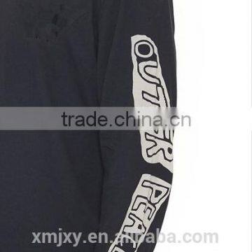 Front&Sleeve Print Long Sleeve Black Tee for Man photo-5
