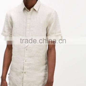 Short Sleeve Linen Shirts for Men 2016 New Design Man Shirt photo-3