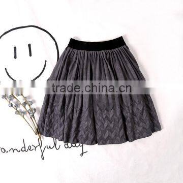 S16252A Autumn Children Skirt Girls' Cotton Pleated Short Skirt photo-2
