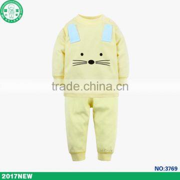 Wholesale High Long Sleeve Child Night Clothes Cotton Baby Clothing Sets photo-2