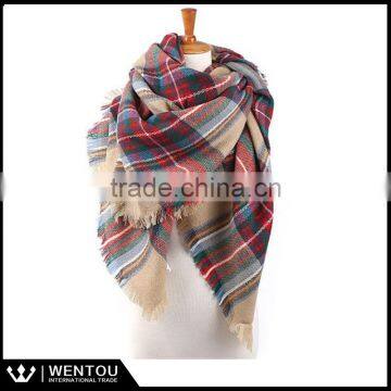 Wholesale Multi-Colored Plaid Oversized Blanket Scarf photo-2