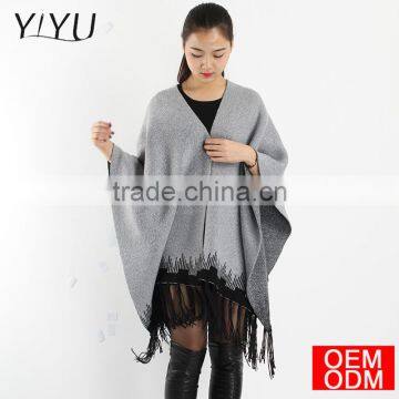 2017 Autumn New Women's Elegant Socialite Cashmere Tassel Cardigan Sweaters Batwing Sleeves Scarf Cape Outwear Good Quality photo-3