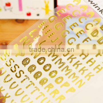 Custom Gold Stamp Sticker Cheap Alphabet Shape Sticker DIY Creative Sticker photo-4