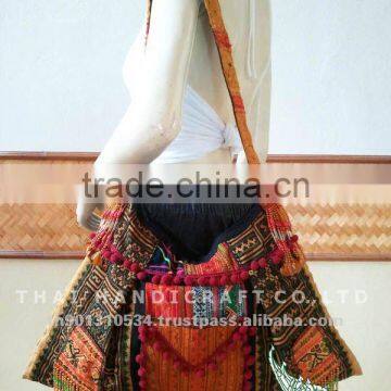 Embroidered HMONG Hill Tribe Tote Handmade Hand Bag