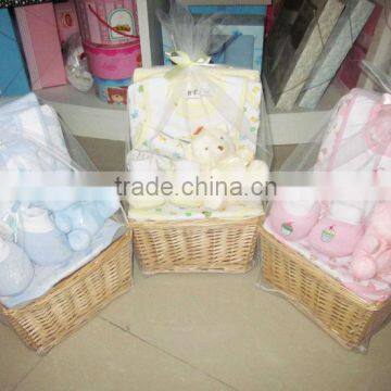Baby 9pcs Basket Set/baby Gift Set/newborn Baby Set/cotton Baby Blanket