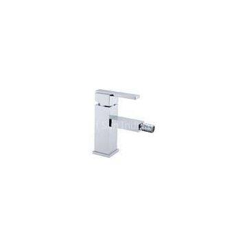 Brass Chrome Single Hole Bathroom Sink Faucet / Single Lever Deck Mounted Brass Bidet Taps