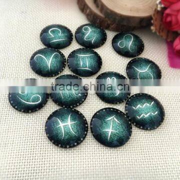 Hot sale flat round time gem glass cabochon