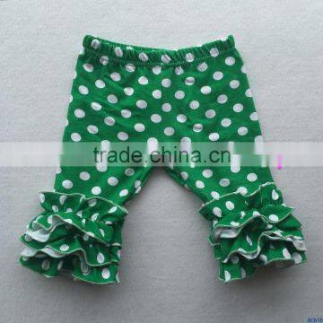 Wholesale icing leggings baby cotton pants polka dot ruffle capris little girls korea design trousers