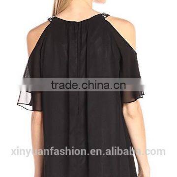 Top Quality Fashionable Beaded Cold Shoulder Dress for Bridesmaid Dress photo-5