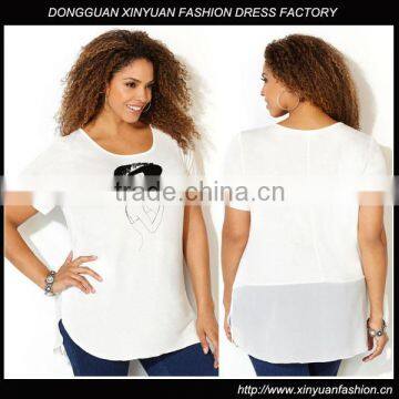 Hot Fashion Girls High Low Plus Size Knit Top