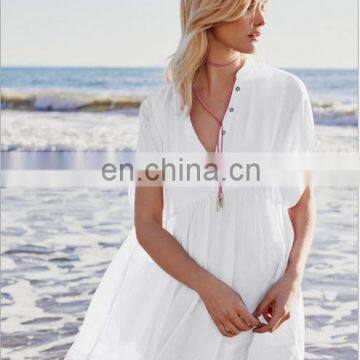 Europe And America Simulation Of Silk Plus Material Loose Shirt Beach Dress