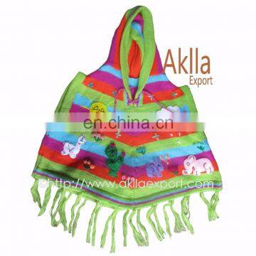 Peruvian children poncho new 2017. Hand embroidered