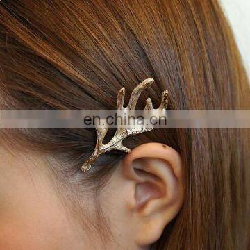 girls antler gold metal hair clips