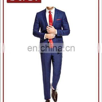 Mens Autumn Blue Newest Fashion Plain Slim Fit Classic Suits