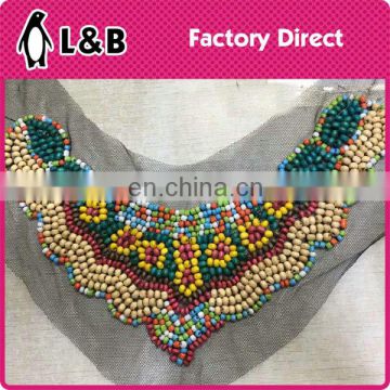 Garment accessory fashion hand made wood beaded pallet collar for women dress