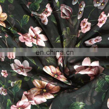 2017 Custom Flower Printed Design Chiffon Dress Fabric photo-3