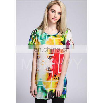Summer Women Silk crepe de chine Top