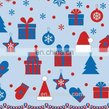 chinese supplier cotton blend woven fabric with father chrismas