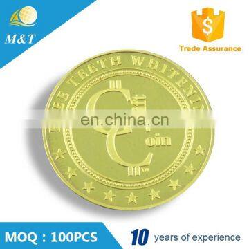 Wholesale good quality zinc alloy gold plated coin